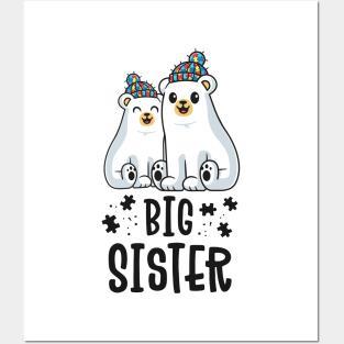 Big Sister Matching Family Autism Awareness Gifts Puzzle Posters and Art